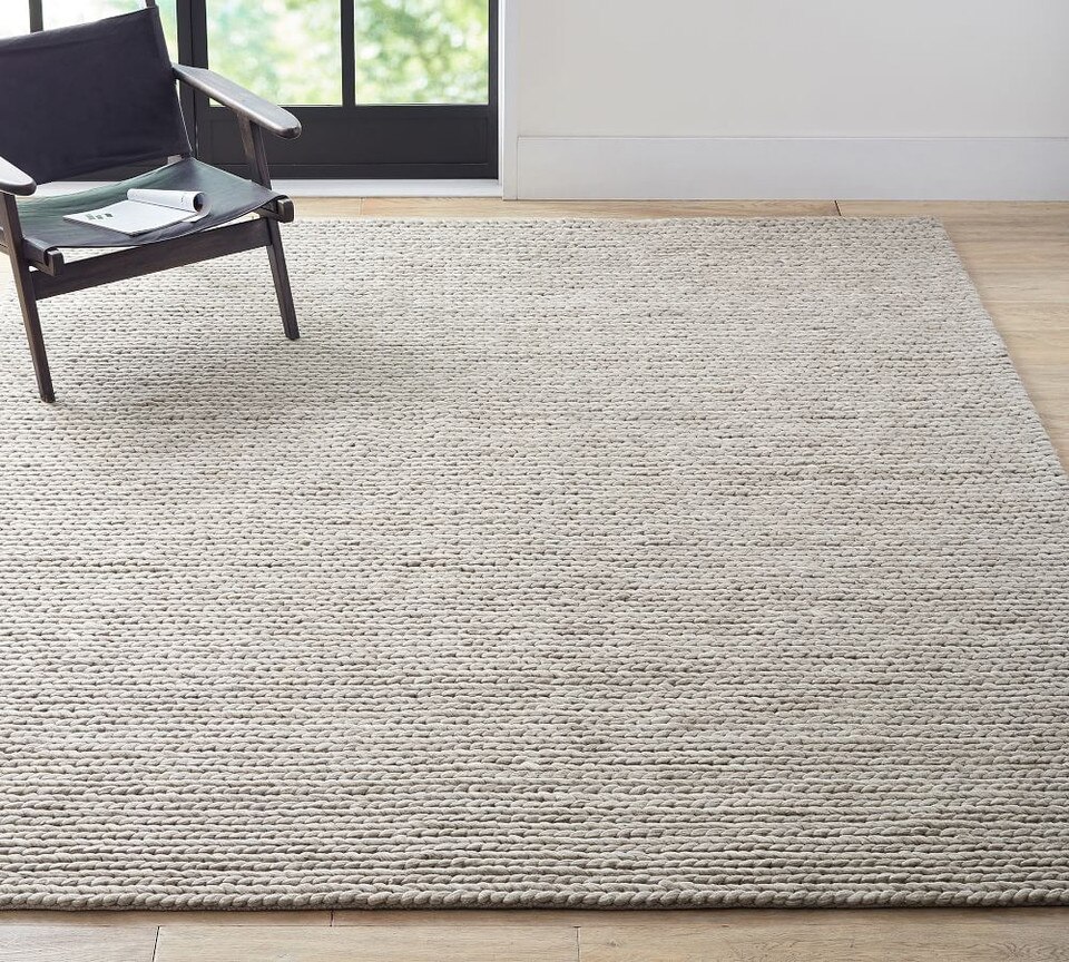 Chunky Knit Sweater Rug Heathered Grey Pottery Barn Australia